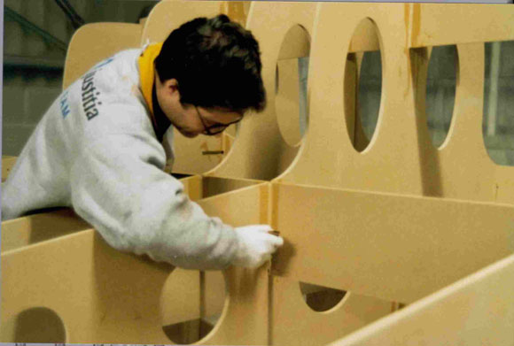 Frame for forming a hull for a racing yacht.