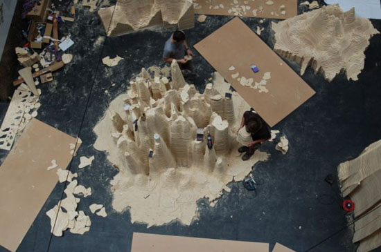 Arial view of plywood density map