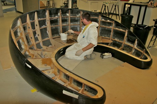 Sofa base during assembly