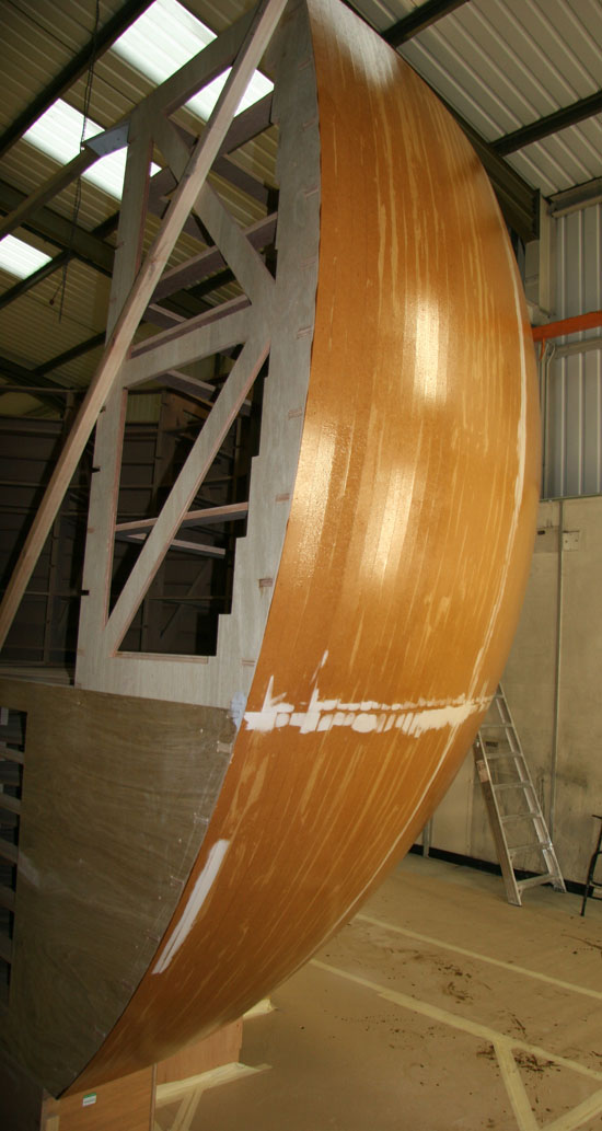 Smaller 8 foot radius dish with the cladding